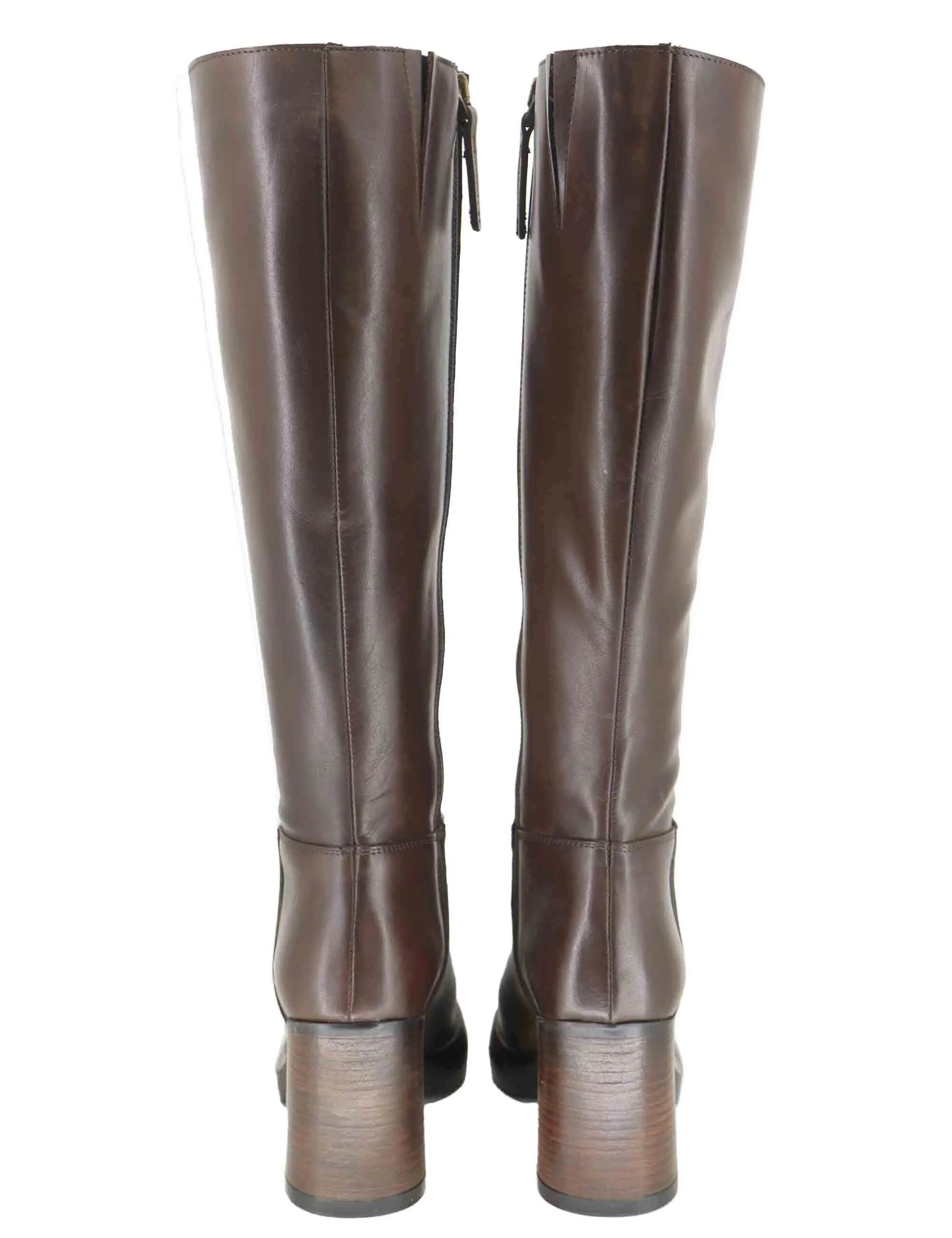 Stivali in pelle marrone con con tacco alto Donna SPST7012 014 sold by Spatarella product image thumbnail 5