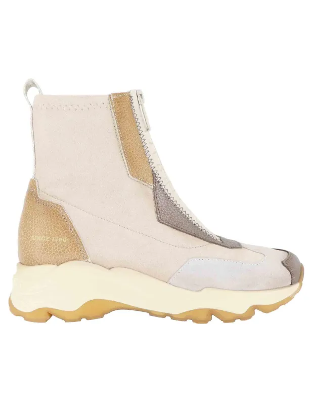 Sneakers a stivaletto in pelle e tessuto grigio Donna CHI254321 C003 made by Spatarella