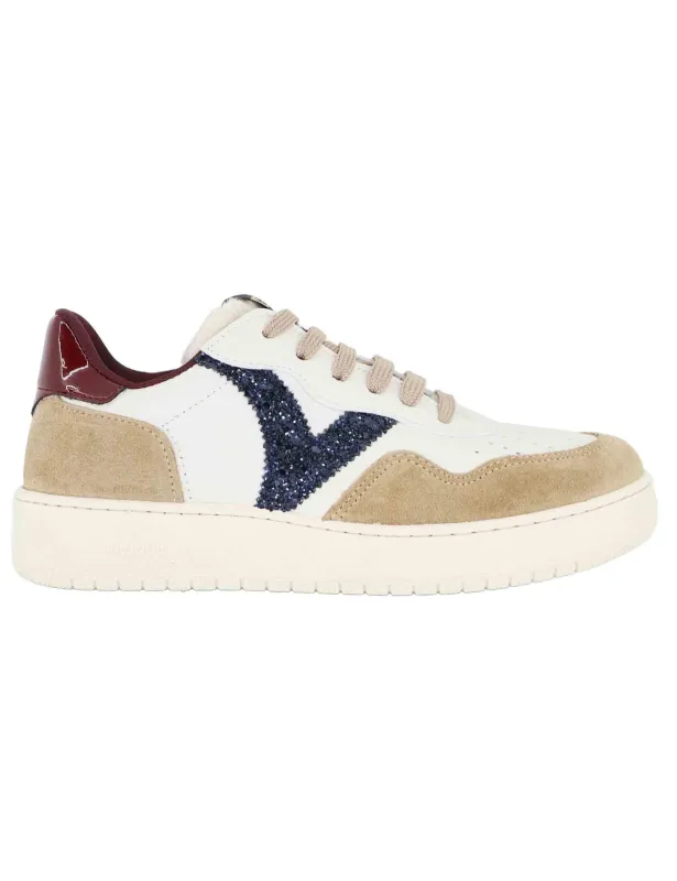 Sneakers Madrid in pelle bianca Donna 1258272 Beige sold by Spatarella