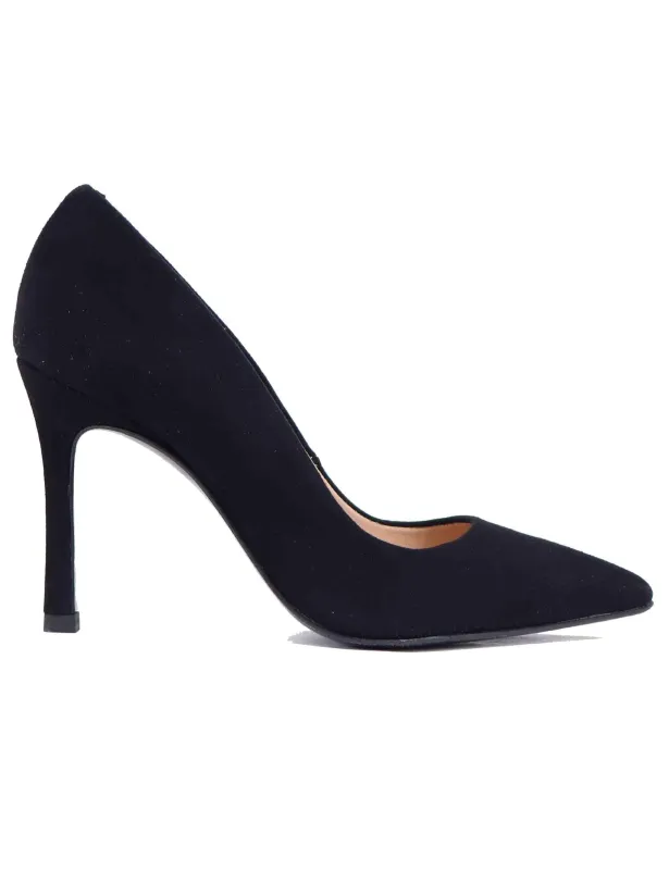 Decollete donna in camoscio nero tacco alto Donna TOLLER KS BLACK made by Unisa