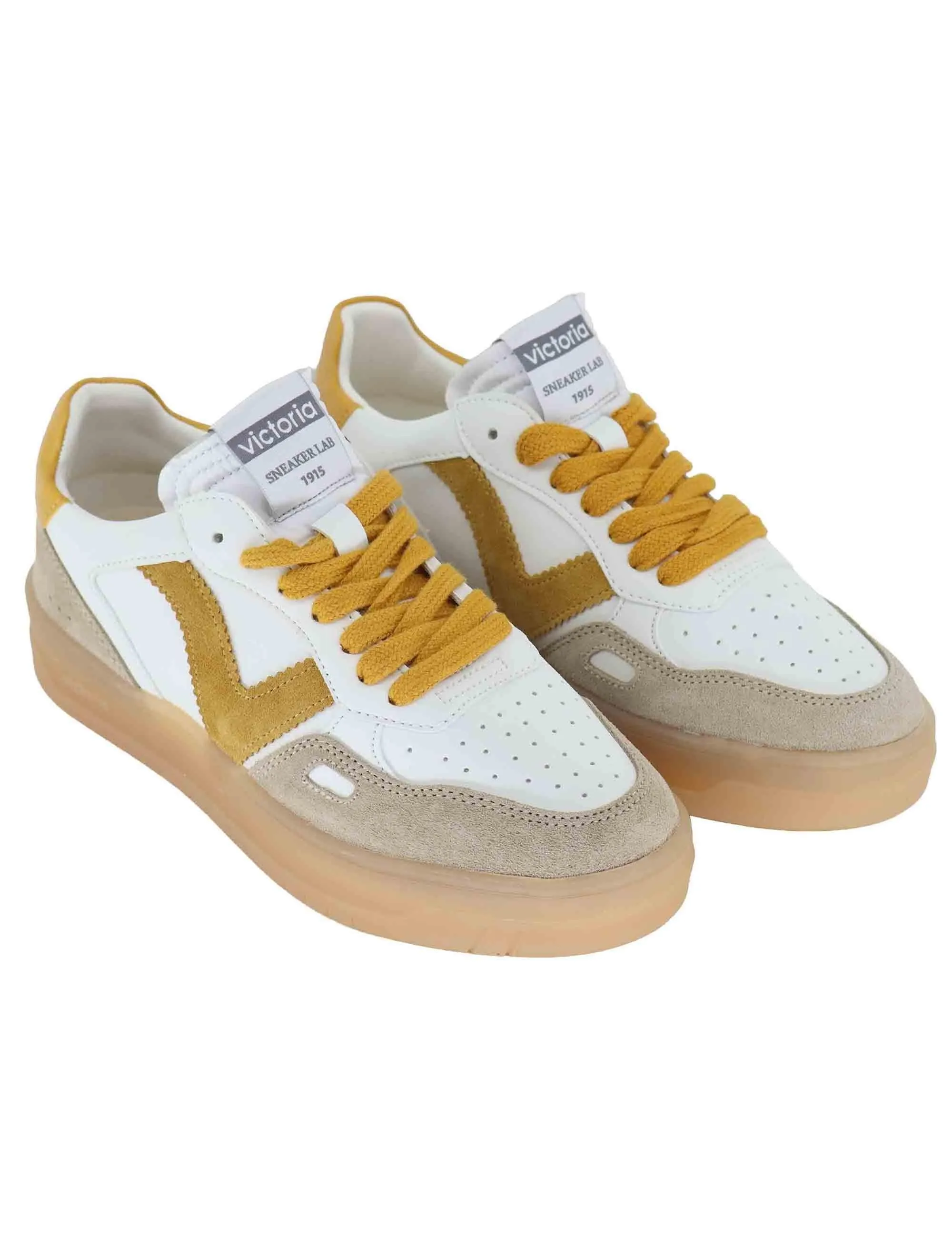 Sneakers Seul in pelle bianca Donna 1257125 Mostaza sold by Spatarella product image thumbnail 3