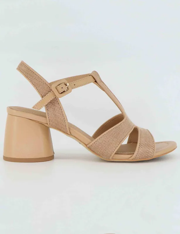 Sandali donna in pelle beige con tacco alto Donna BL3002X 017 sold by Spatarella