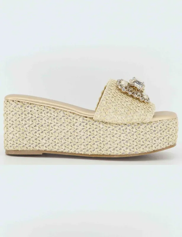 Sandali donna in rafia naturale con gioiello Donna U439W06374A0 230106-3 sold by Spatarella