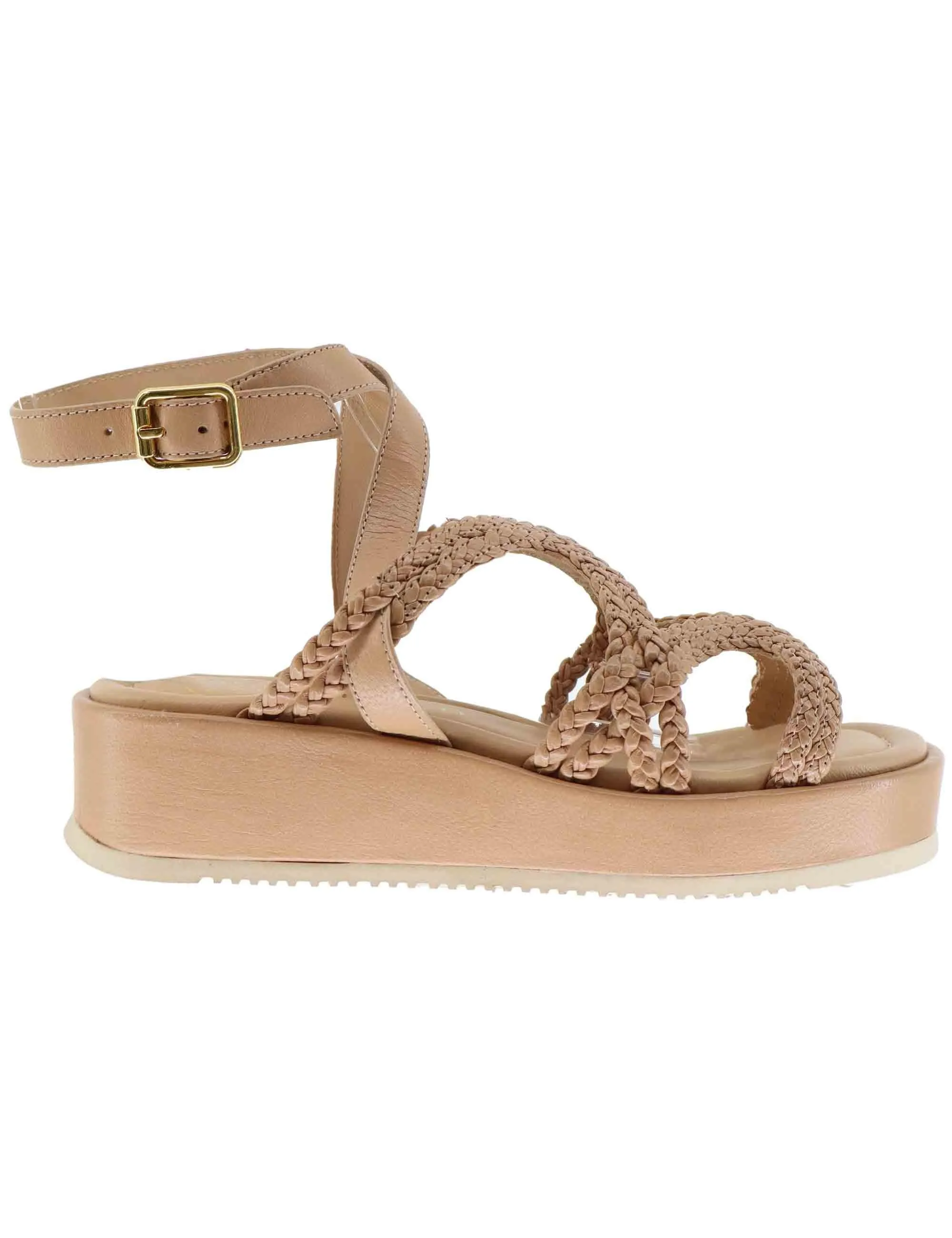 Sandali donna in pelle nude con zeppa bassa Donna KALB CRF_SKIN sold by Spatarella