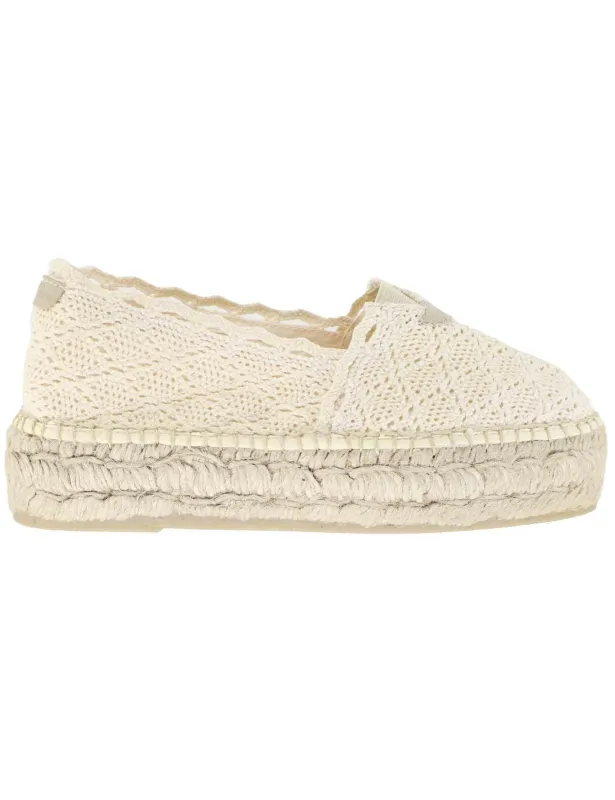Mocassini donna espadrillas in tessuto off white Donna Aitana Cru sold by Spatarella