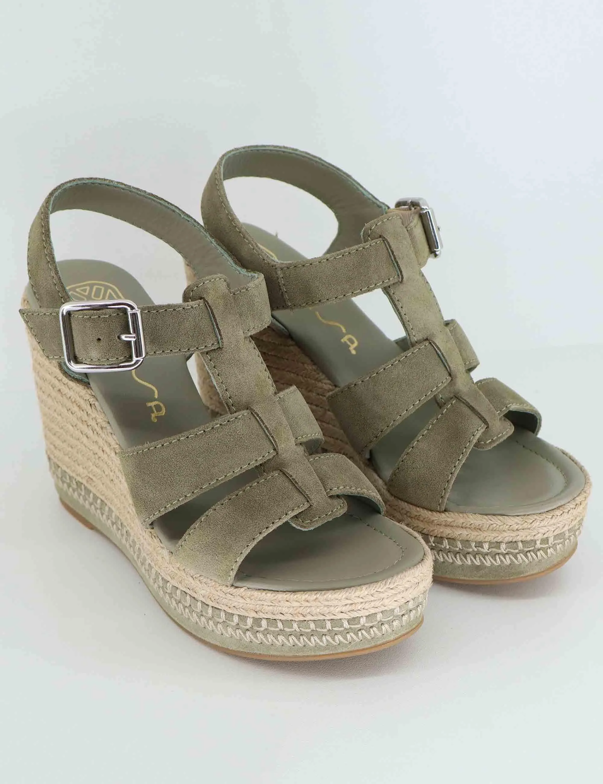 Sandali espadrillas donna in camoscio verde con zeppa alta Donna MAYARA BS_MATCHA sold by Spatarella product image thumbnail 3