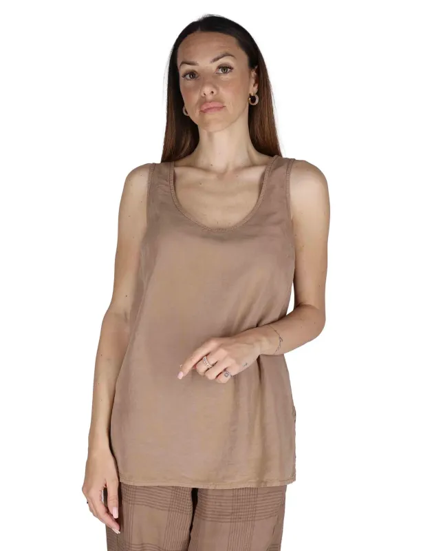 Top donna in cotone nocciola Donna TRIS NUT sold by Spatarella
