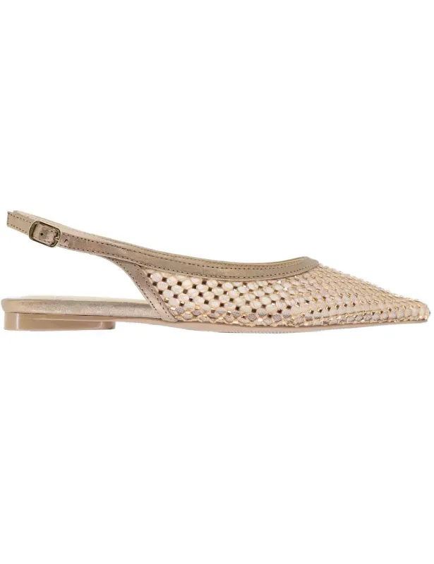Slingback donna in rete bronzo con strass e tacco basso Donna U4700222130B C176 sold by Spatarella