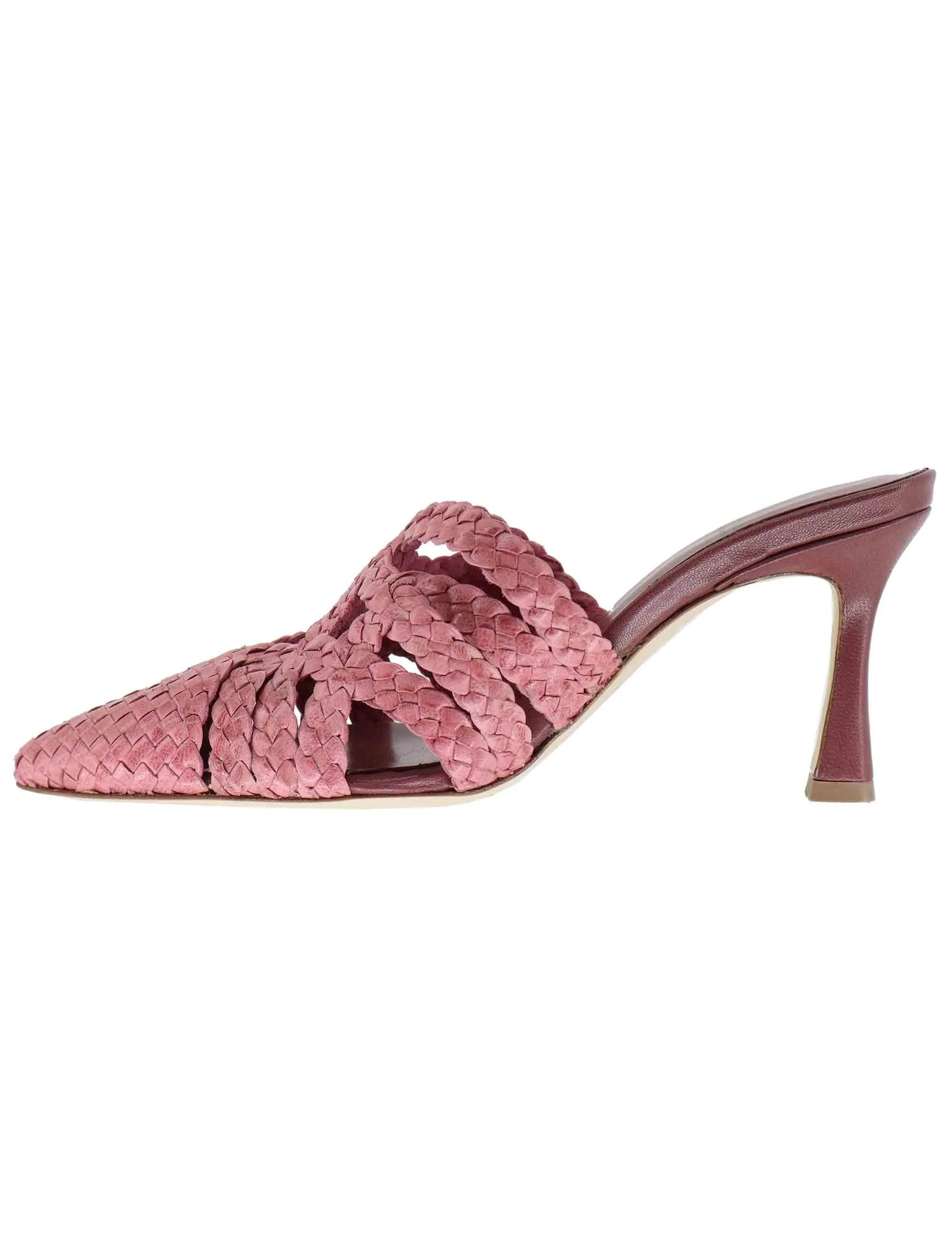 Mule donna in pelle intreciata rosa con tacco alto Donna CH2500/RT 066 sold by Spatarella product image thumbnail 2