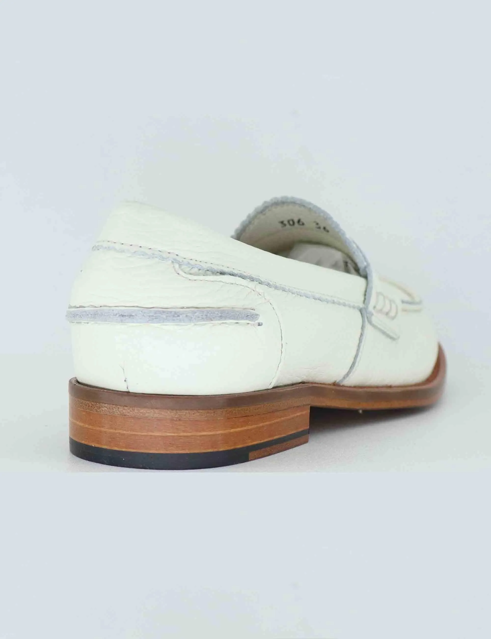Mocassini donna in pelle bianca con suola in cuoio Donna SPD306 003 sold by Spatarella product image thumbnail 4