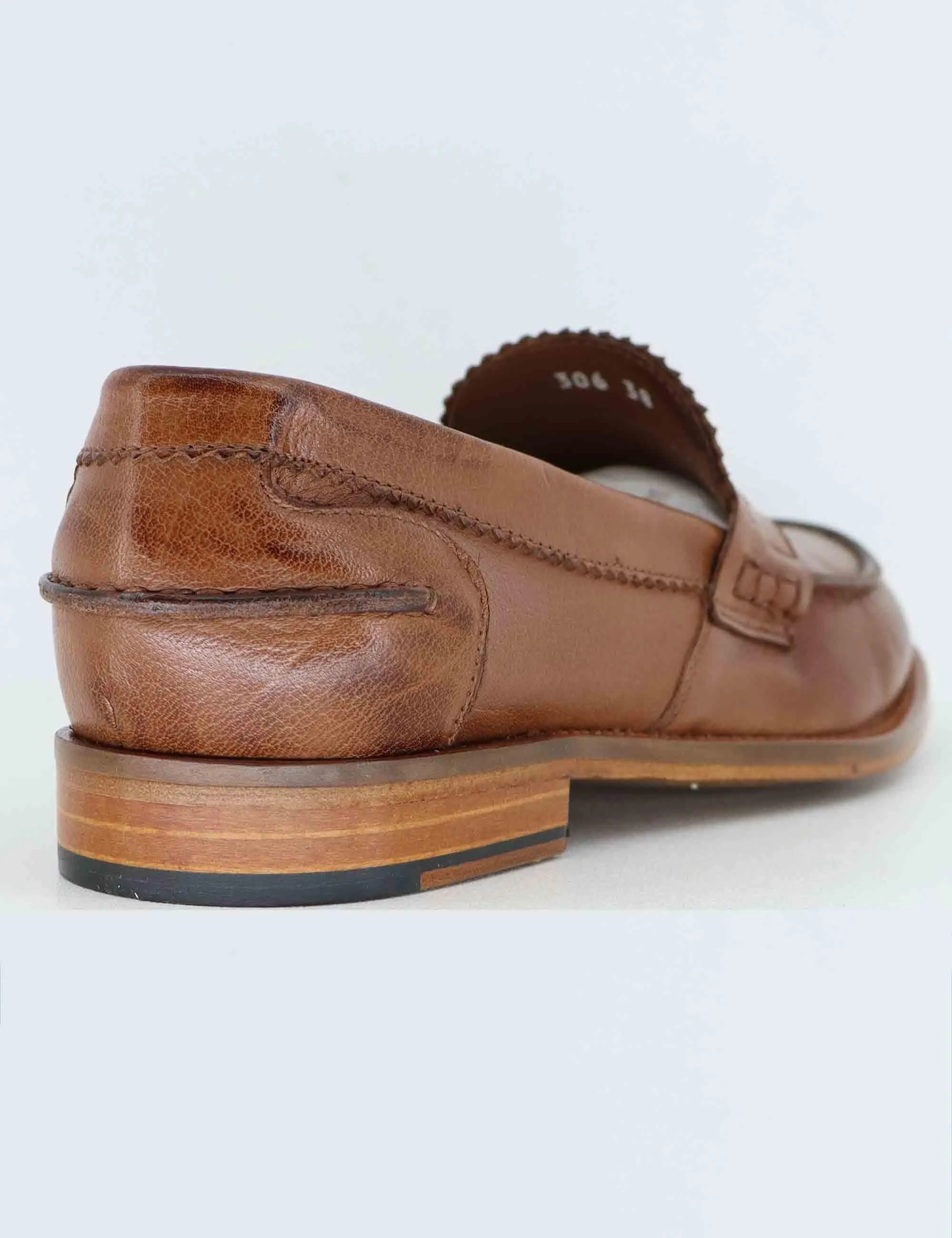 Mocassini donna in pelle taupe con suola in cuoio Donna SPD306 047 sold by Spatarella product image thumbnail 5