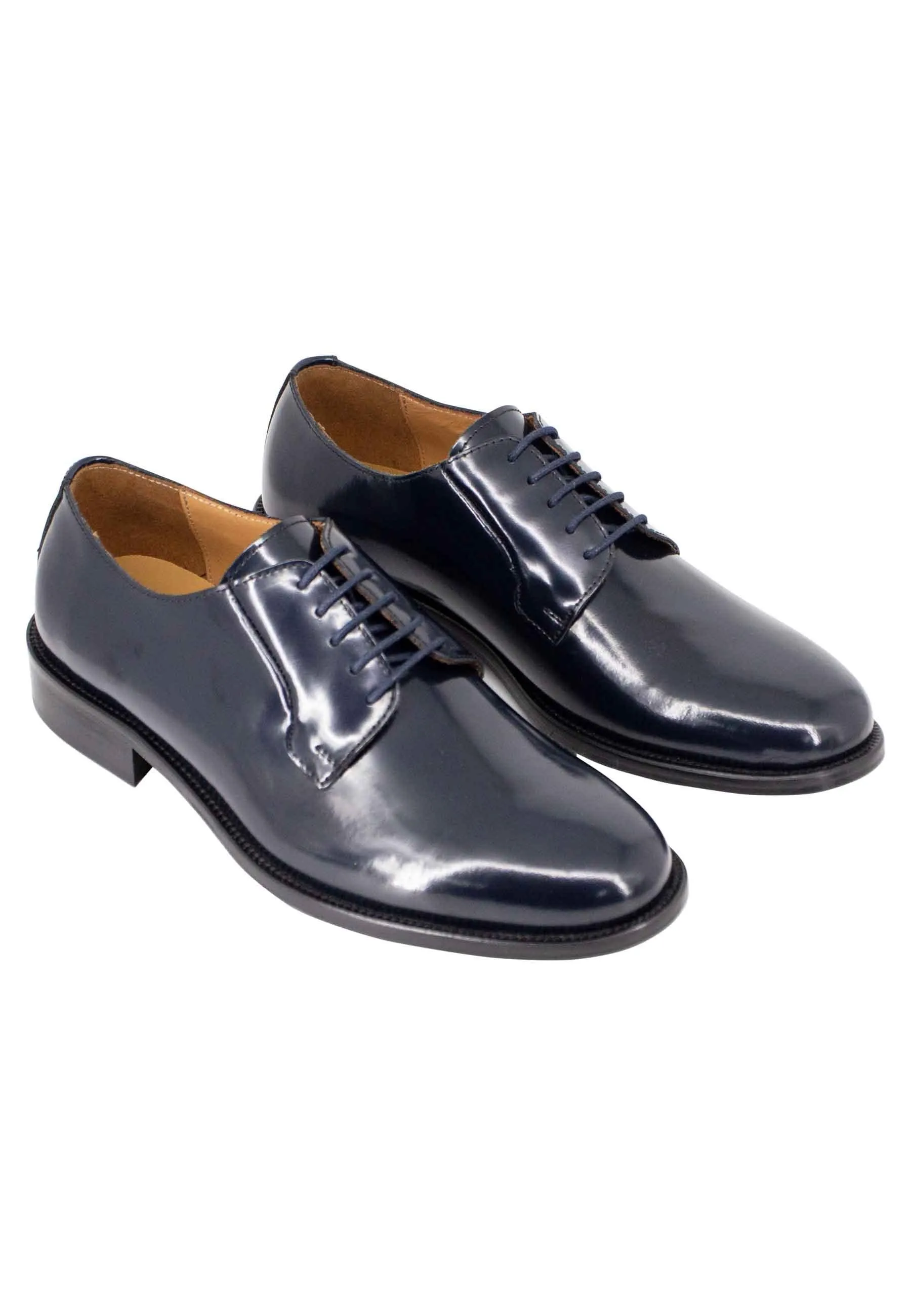 Stringate uomo in pelle blu con suola in cuoio Uomo OXFORD 6 002 sold by Spatarella product image thumbnail 3