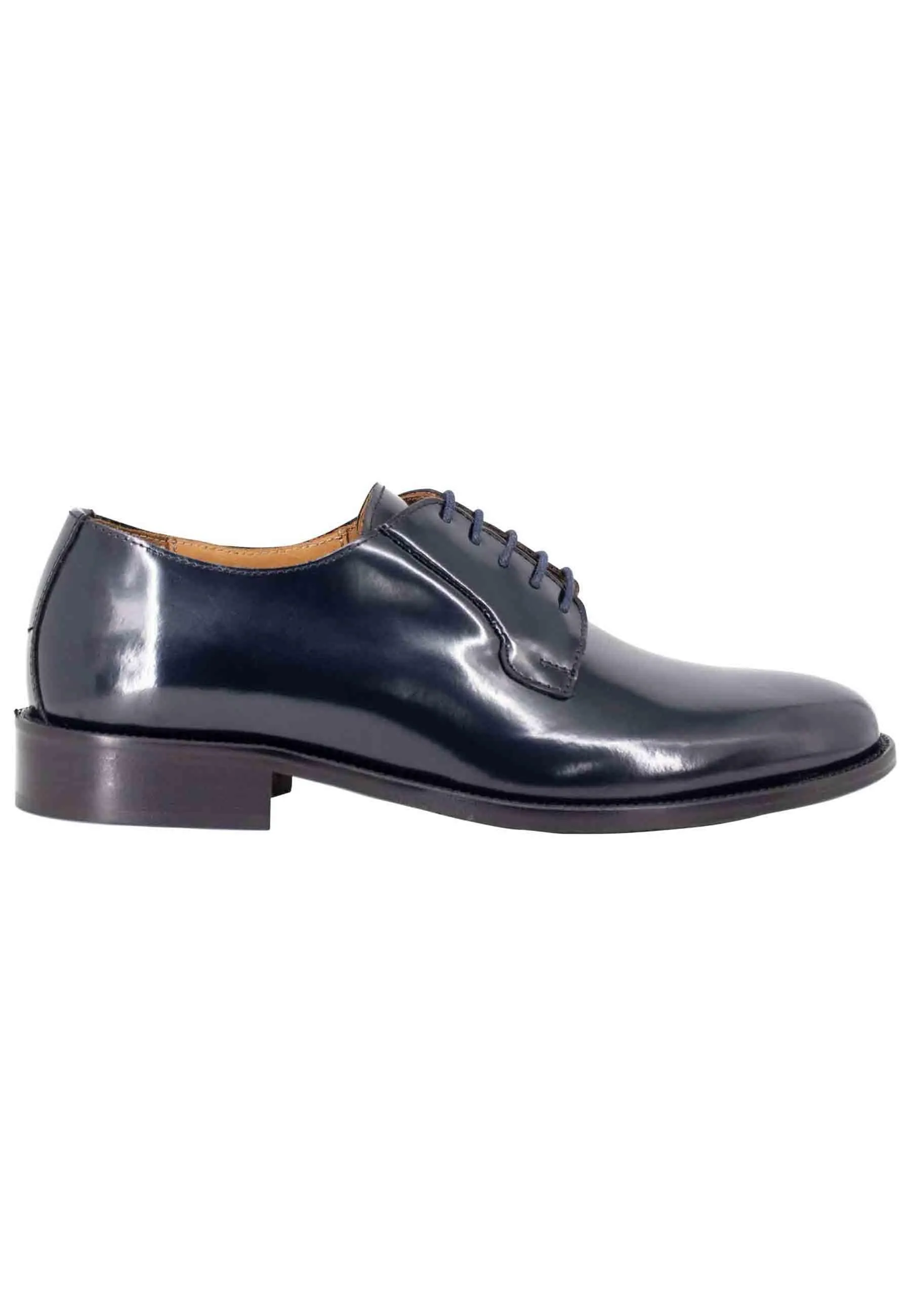Stringate uomo in pelle blu con suola in cuoio Uomo OXFORD 6 002 sold by Spatarella