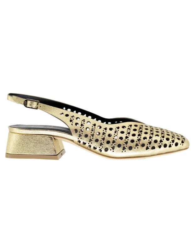 Slingback donna in pelle oro forata Donna CH2525/G 032 sold by Spatarella