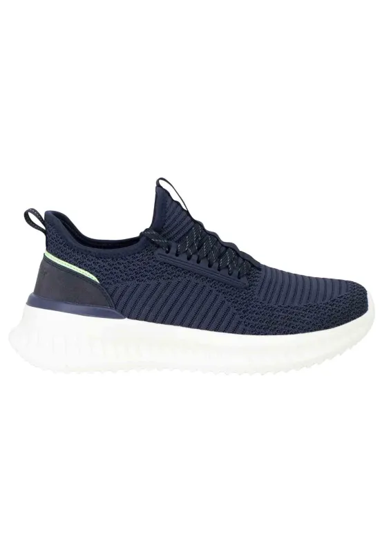 Sneakers uomo Star in tessuto elastico blu con suola alta in gomma Uomo WM31100A 016 made by Wrangler