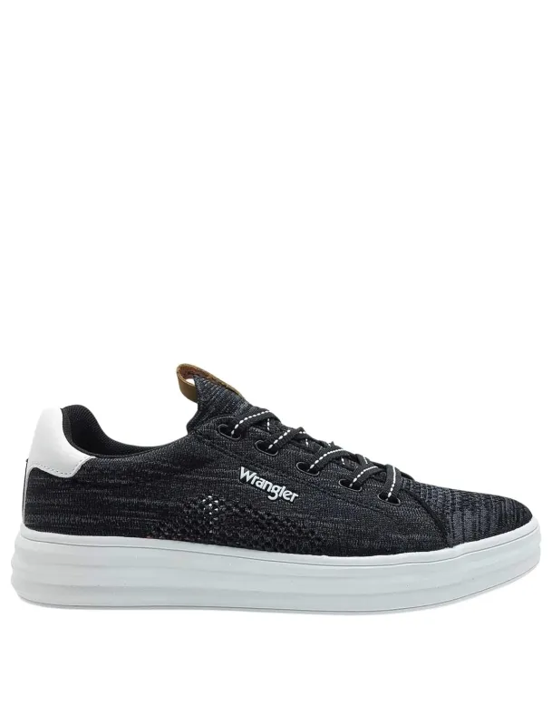 Sneakers uomo stringata in tessuto nero Uomo WM11000A 001 made by Wrangler