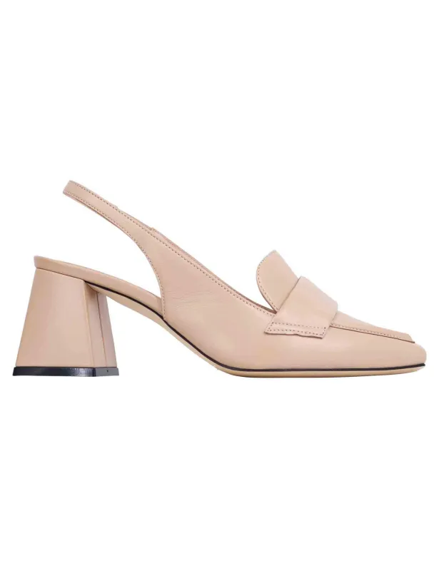 Decollete slingback donna in pelle cipria con punta quadra Donna SP6553 013 sold by Spatarella