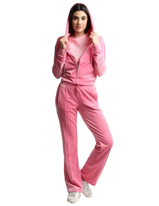 Felpe donna Madison in tessuto rosa con cappuccio e zip Donna VIJH70194WPF J99 made by Juicy Couture