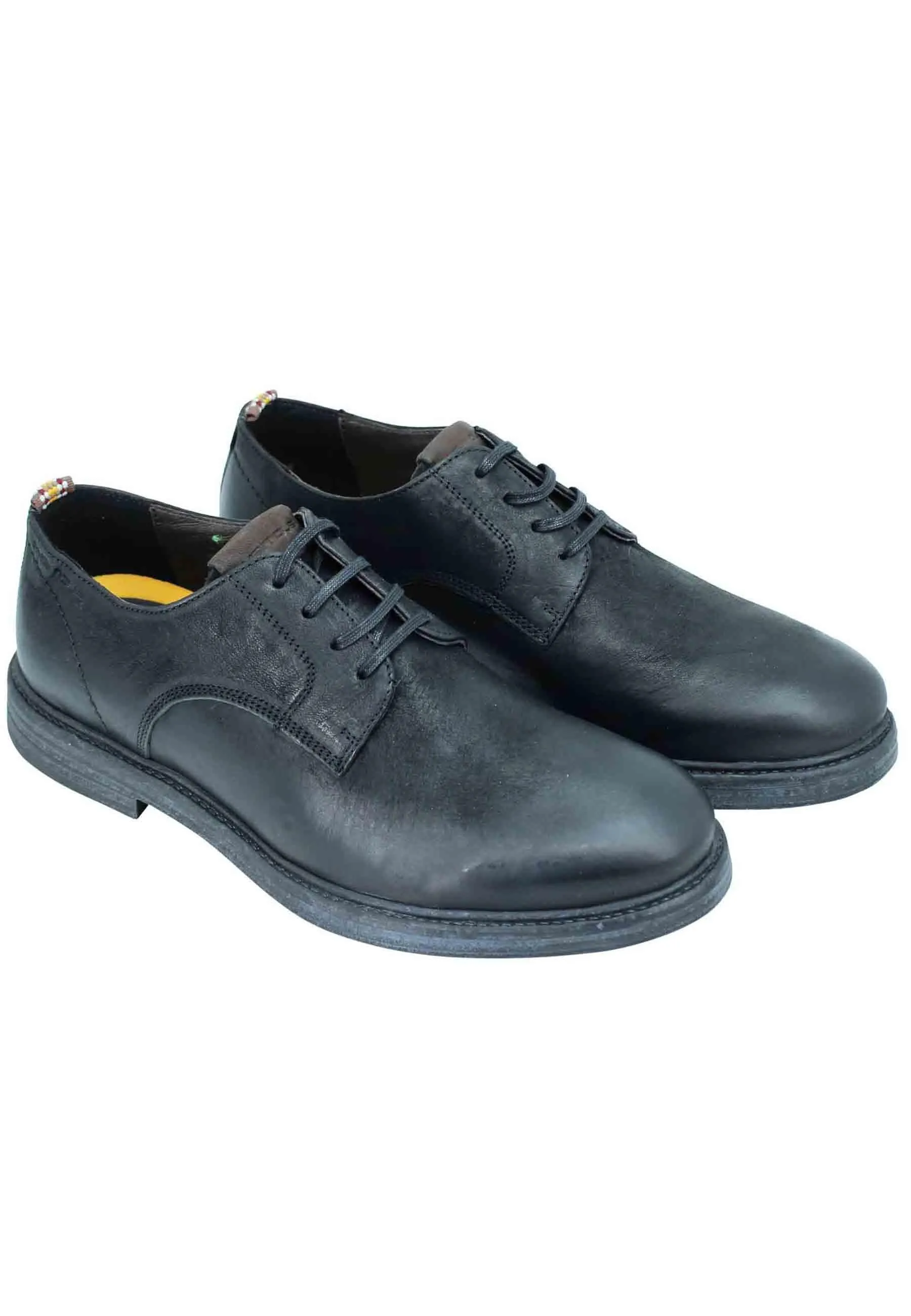 Stringata uomo in pelle nera Uomo 11071 001 sold by Spatarella product image thumbnail 3