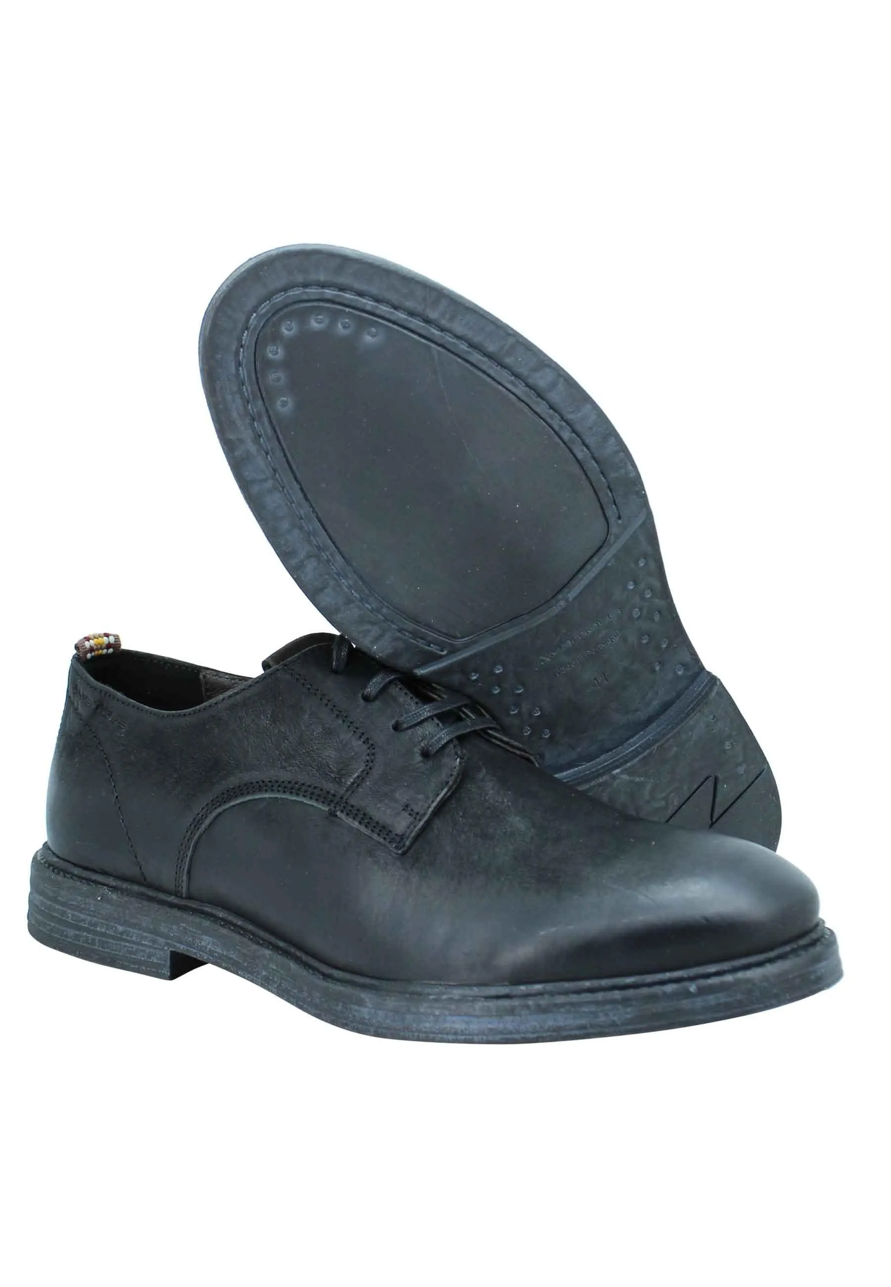 Stringata uomo in pelle nera Uomo 11071 001 sold by Spatarella product image thumbnail 4