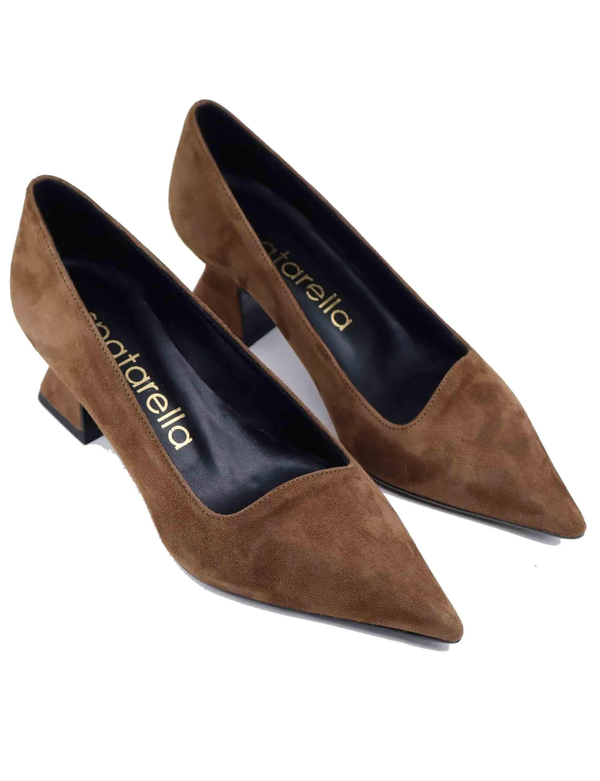 Decollete donna in camoscio marrone tacco basso Donna SP1044 014 sold by Spatarella product image thumbnail 3