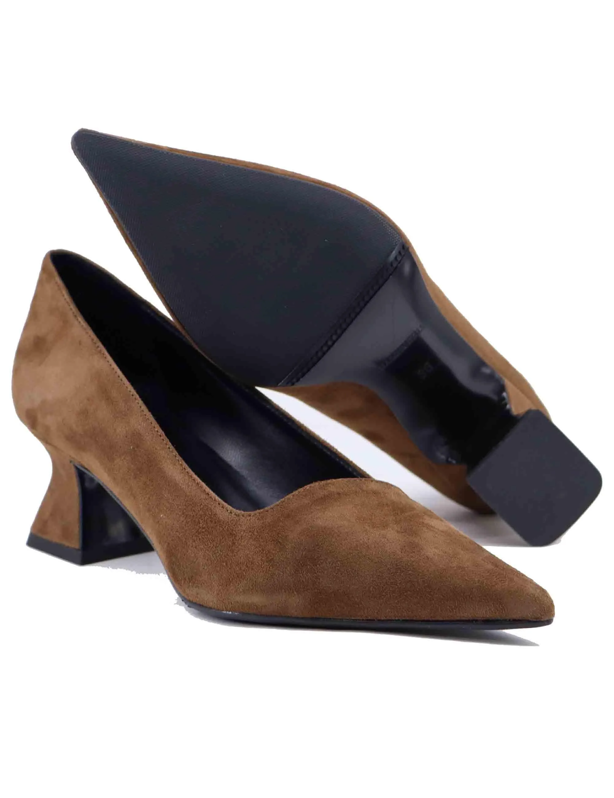 Decollete donna in camoscio marrone tacco basso Donna SP1044 014 sold by Spatarella product image thumbnail 5