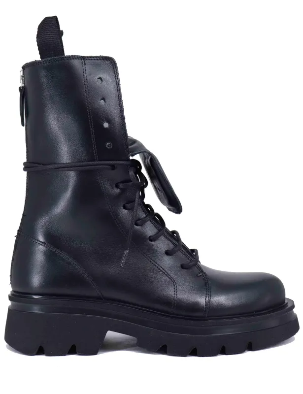 Anfibi donna in pelle nera con zip posteriore Donna SCORPIO 001 sold by Spatarella