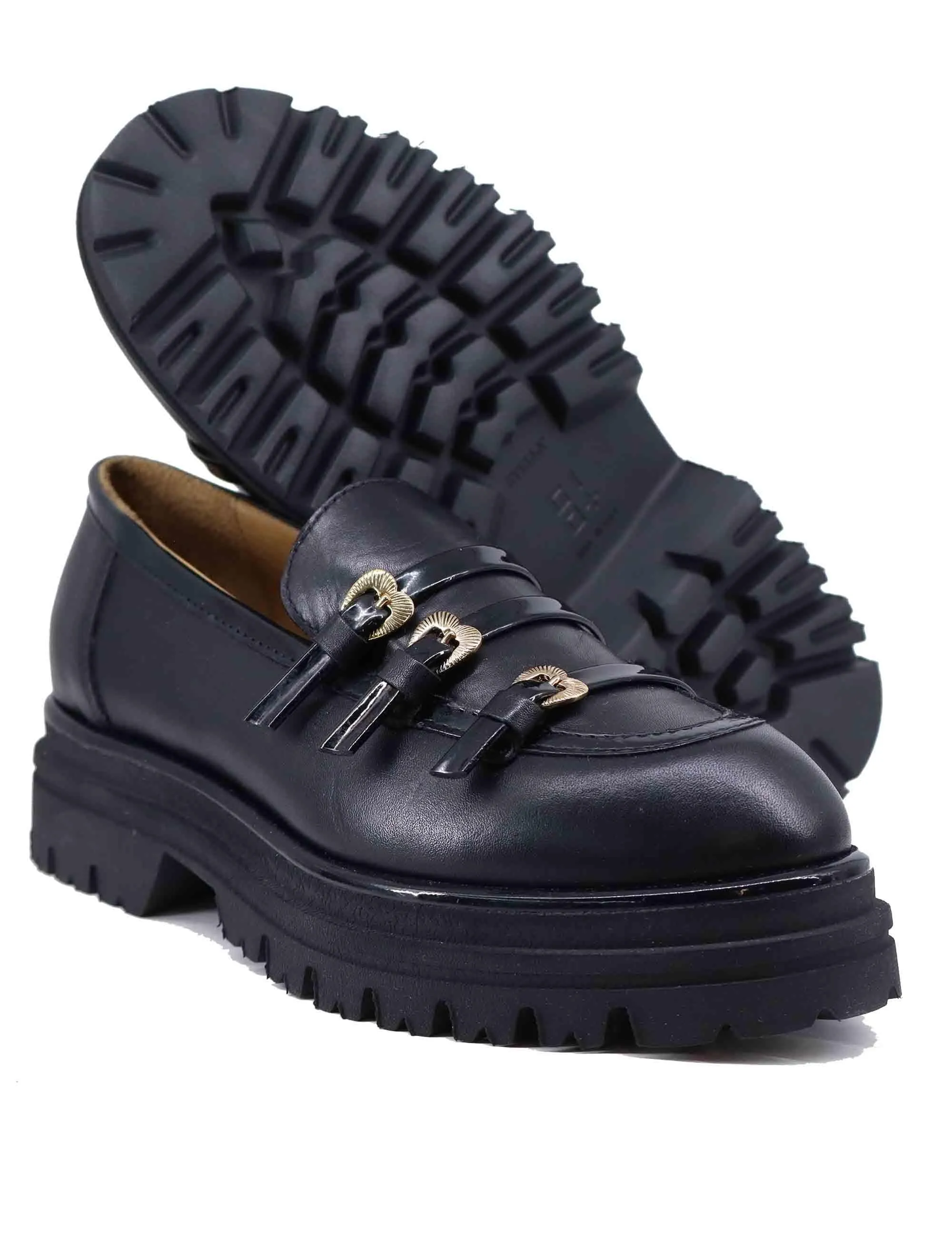 Mocassini donna in pelle nera con suola carrarmato Donna MIA 1 001 sold by Spatarella product image thumbnail 5