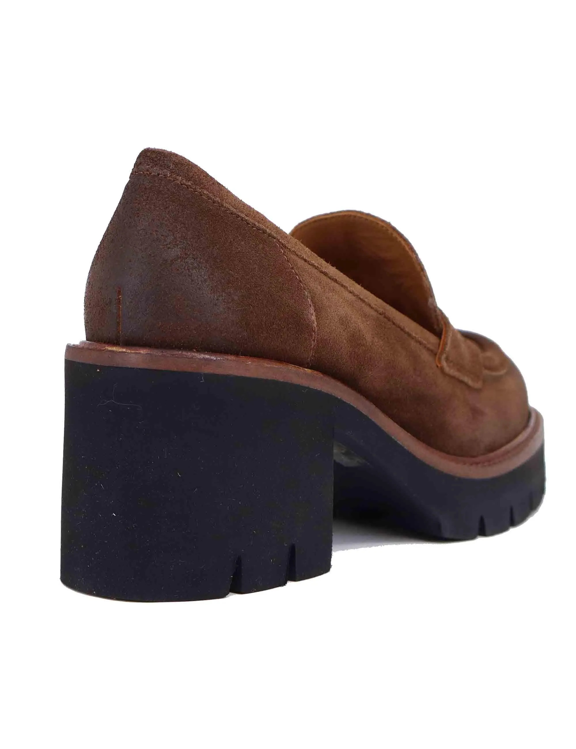 Mocassini donna in camoscio cuoio con suola alta in gomma Donna SP8701 014 sold by Spatarella product image thumbnail 4