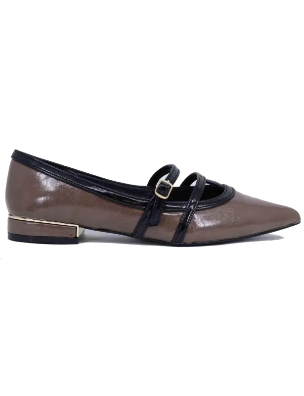 Ballerine donna in eco pelle taupe con punta a punta Donna T170008117F7 029 made by Spatarella