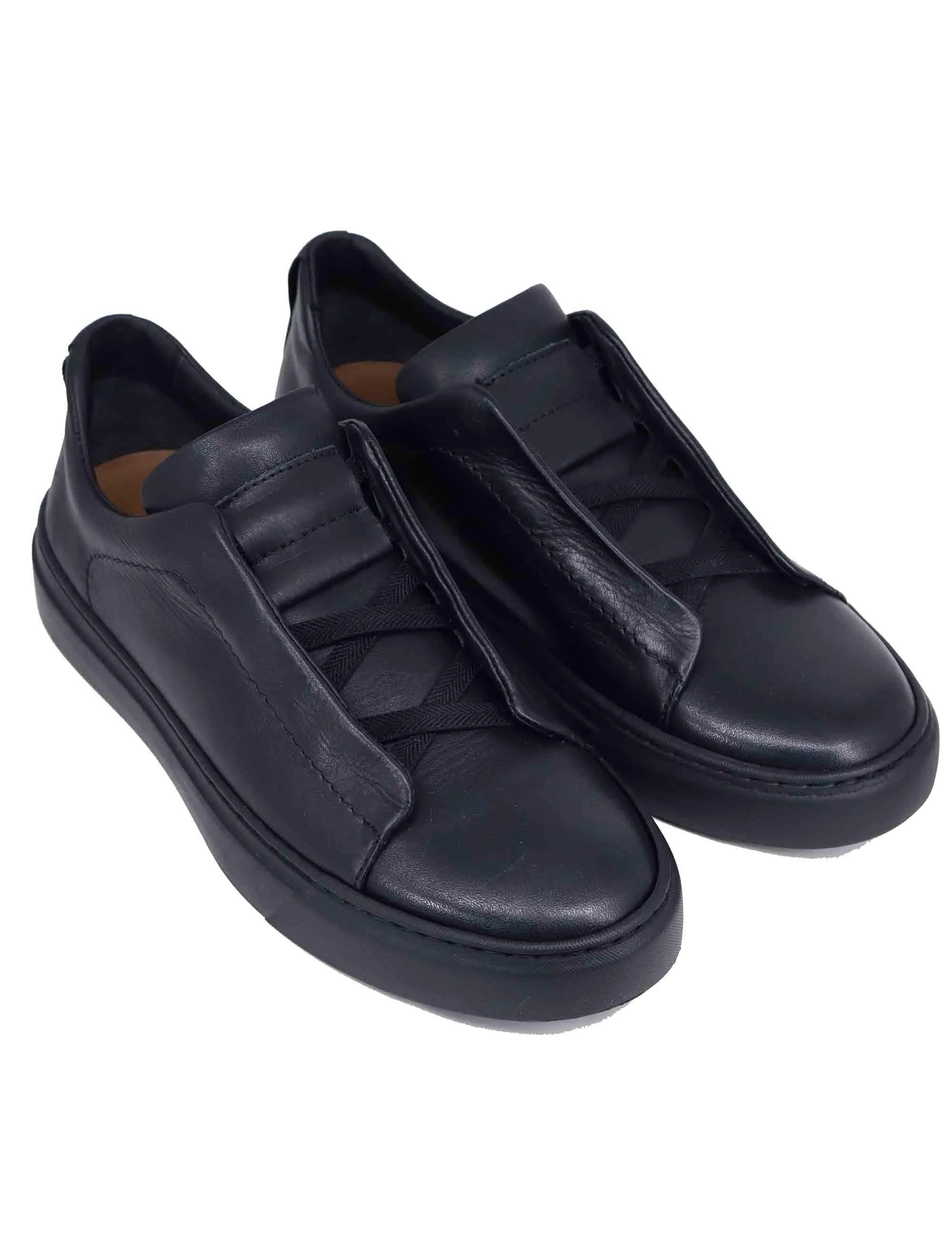 Sneakers uomo in pelle nera con elastici Uomo SP8460 001 sold by Spatarella product image thumbnail 3