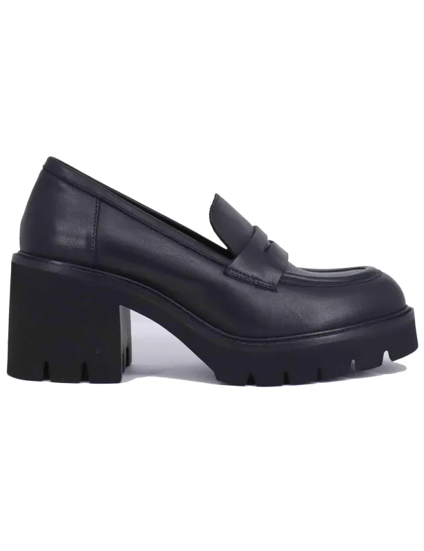 Mocassini donna in pelle nera con suola alta in gomma Donna SP8701 001 sold by Spatarella