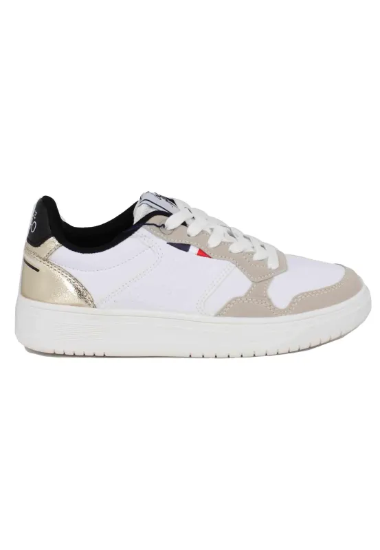 Sneakers donna in eco pelle vintage bianco e oro Donna KOSMO002 WHI-GOL01 sold by Spatarella