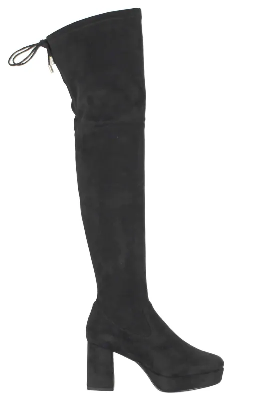 Stivali donna in camoscio nero con gambale alto Donna MERKEL ST BLACK made by Unisa