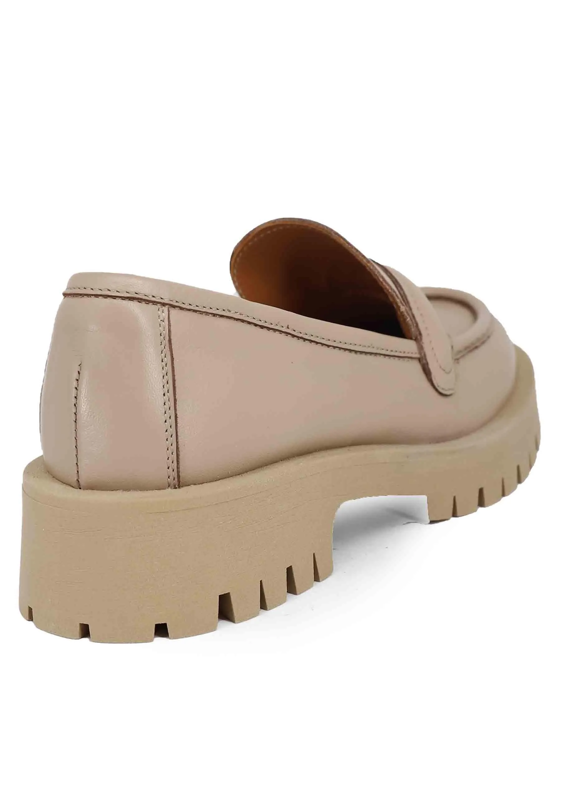 Mocassini donna in pelle beige con suola in gomma carrarmato Donna SP POSILLIPO 015 sold by Spatarella product image thumbnail 5