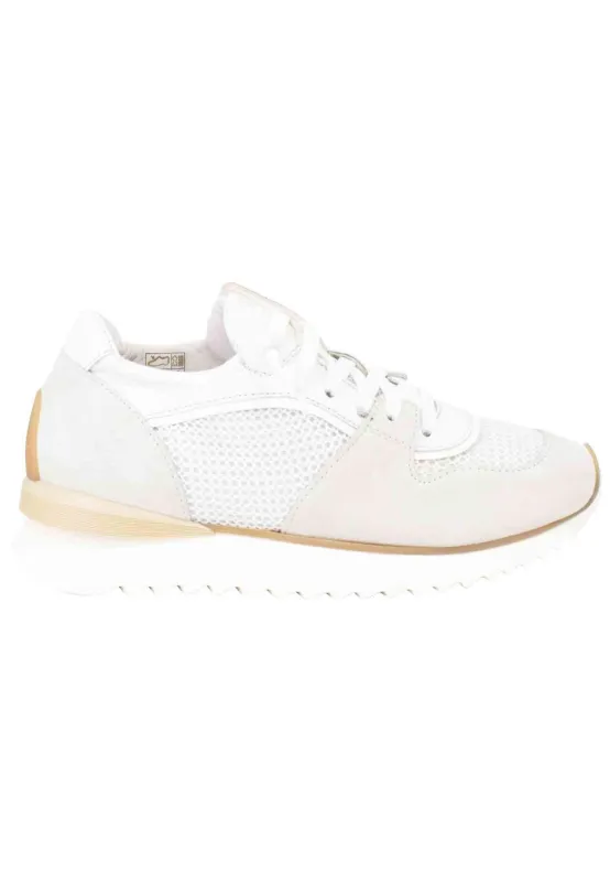 Sneakers donna in pelle e tessuto bianco fondo running Donna RUFFLE 101 sold by Spatarella