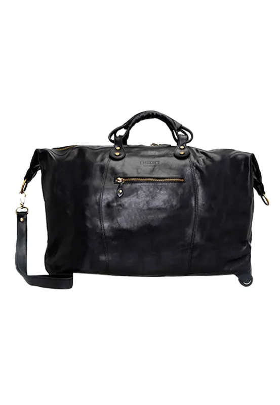Borsone trolley uomo in pelle nero Uomo SPI1010 001 made by I Medici