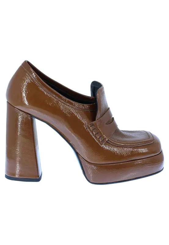 Mocassini donna in vernice cipria tacco e plateau Donna SR565 012 sold by Spatarella