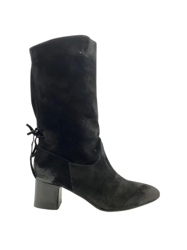 Stivaletti donna in camoscio ingrassato nero Donna EB81 NERO sold by Spatarella