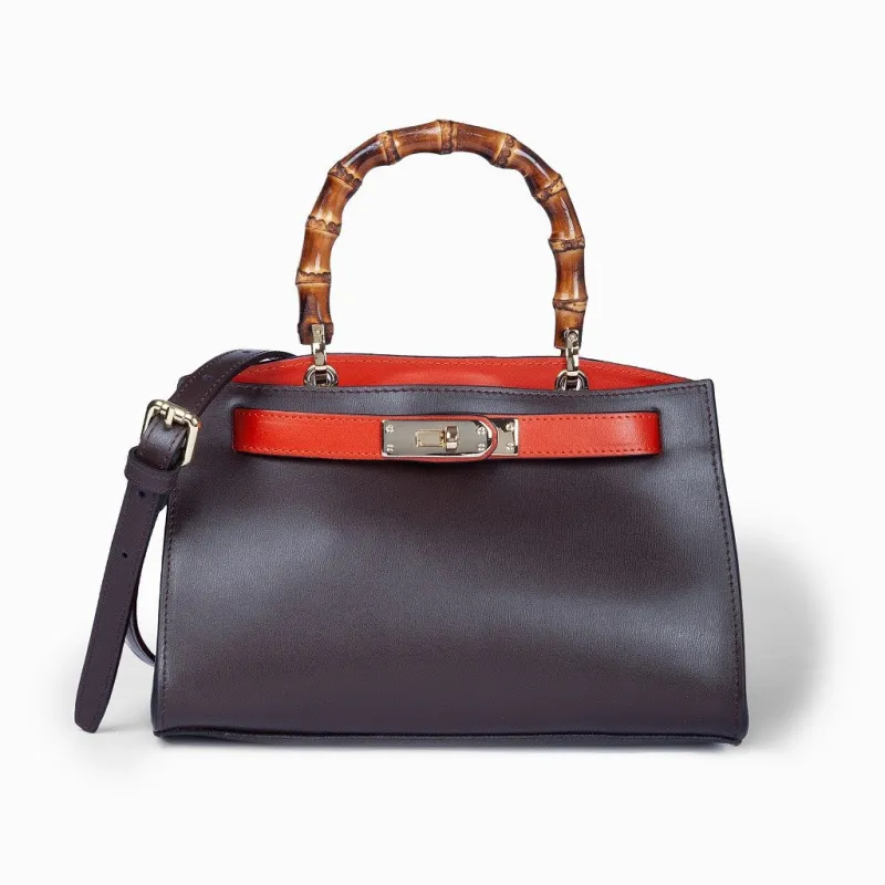 Borse donna Lola small in pelle prugna made by Spatarella