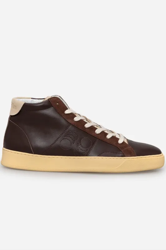 Sneakers uomo Del Bello Mid in pelle marrone sold by Spatarella