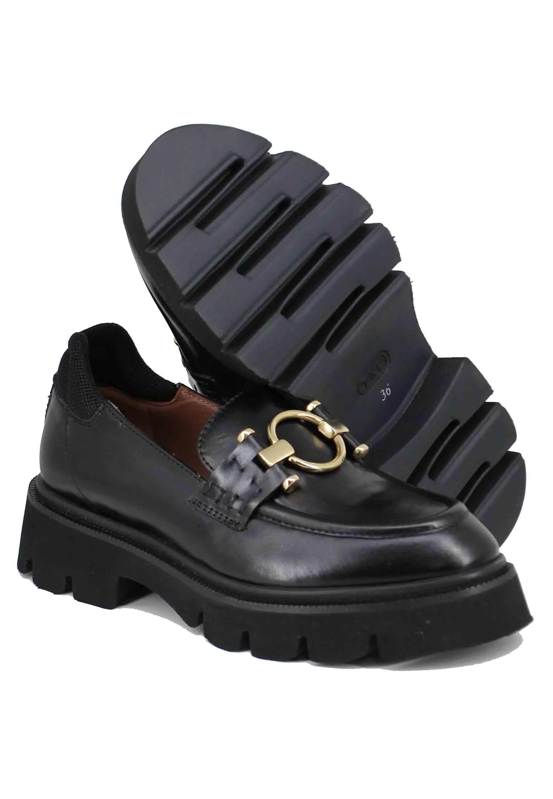 Mocassini donna in pelle nera con suola carrarmato Donna SPV45 001 sold by Spatarella product image thumbnail 5