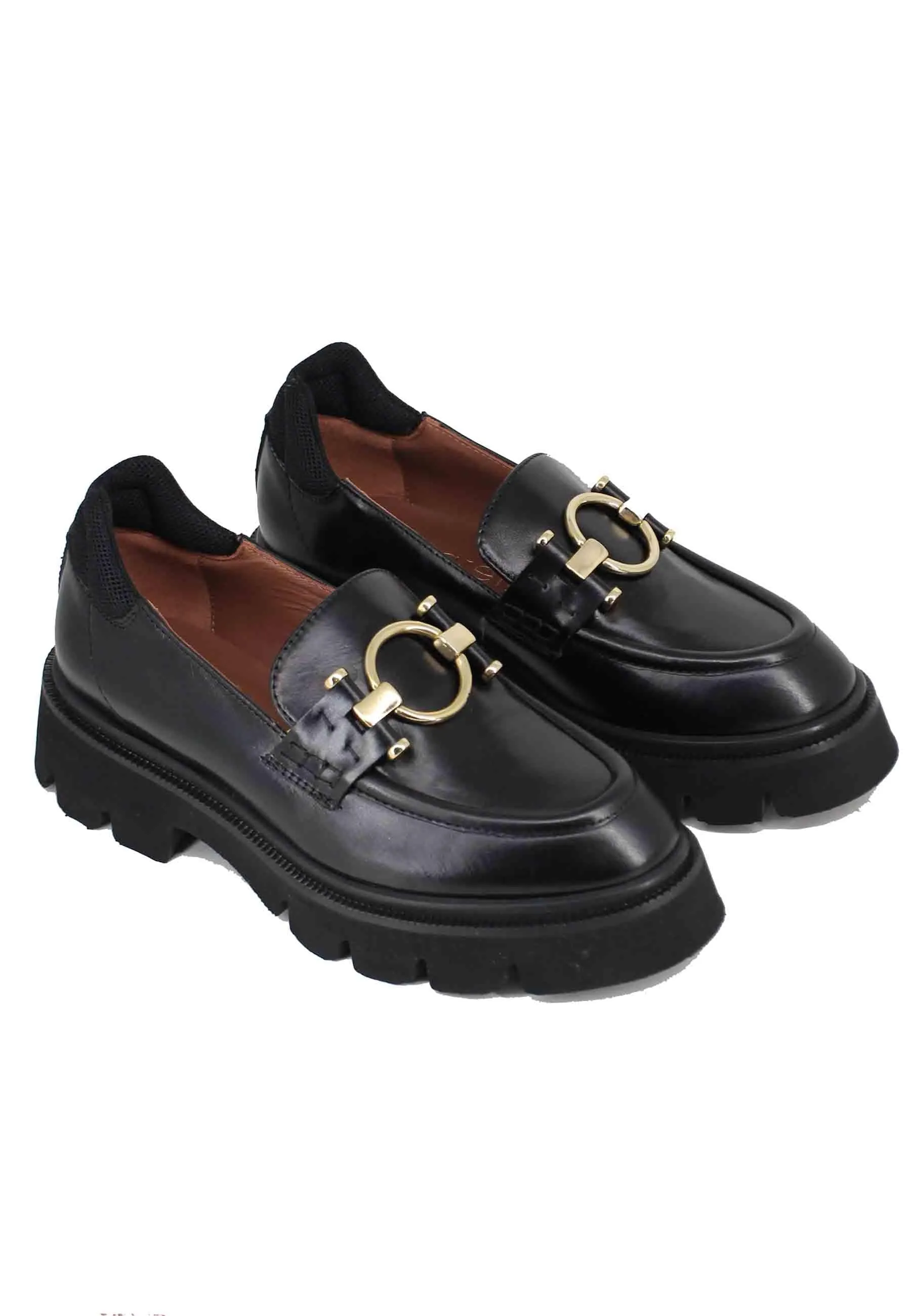 Mocassini donna in pelle nera con suola carrarmato Donna SPV45 001 sold by Spatarella product image thumbnail 3