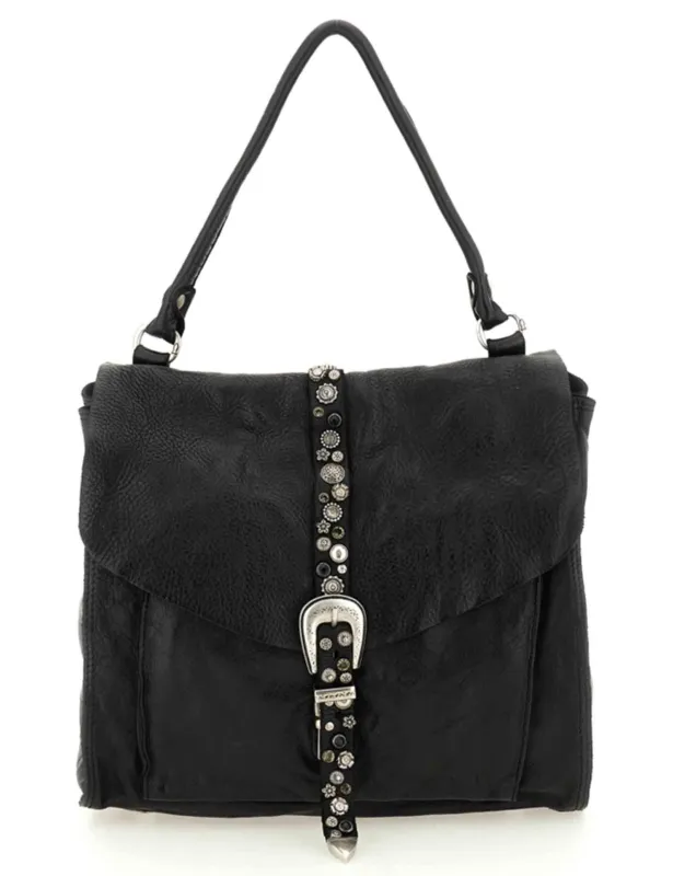 Shopping bag Emilia in pelle nera Donna C042670ND X2876 C0001 made by Campomaggi