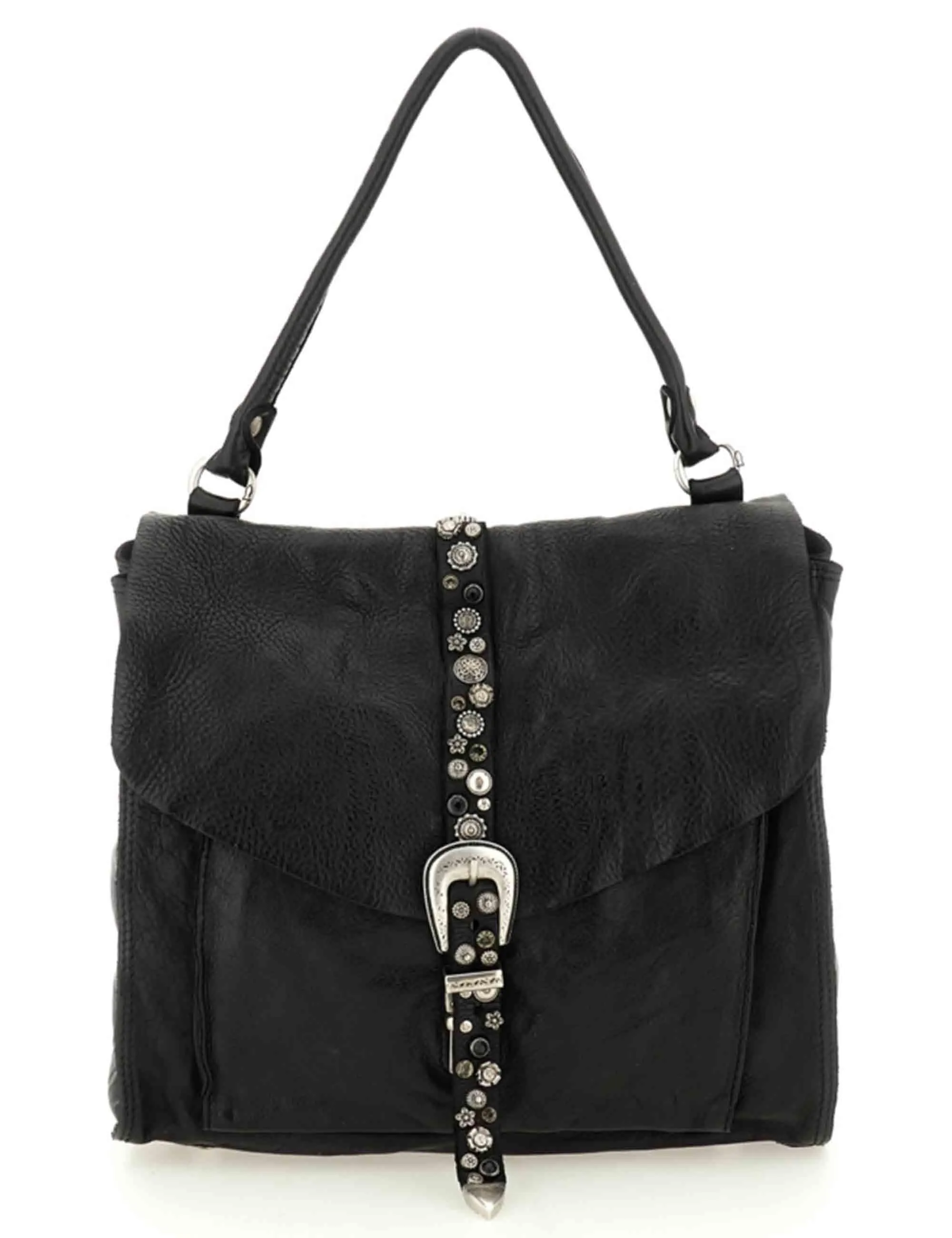 Shopping bag Emilia in pelle nera Donna C042670ND X2876 C0001 sold by Spatarella