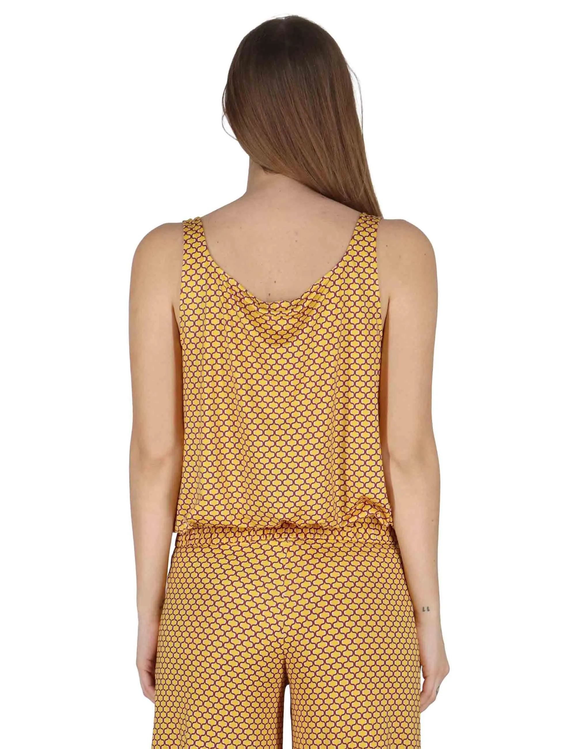 Top Square Neck Tank in jersey stretch giallo Donna JFATS0001-E2825-1267 1226 sold by Spatarella product image thumbnail 5