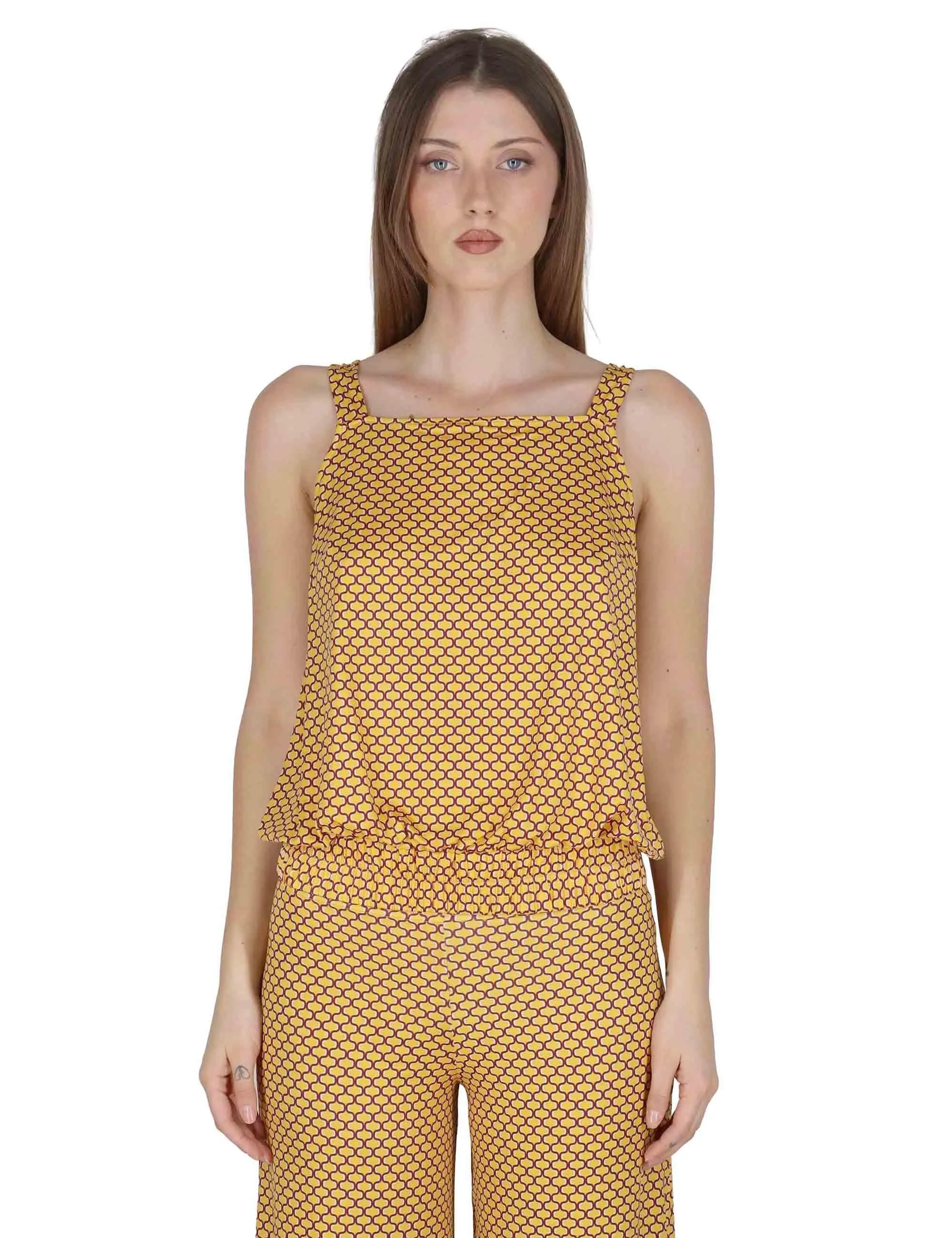 Top Square Neck Tank in jersey stretch giallo Donna JFATS0001-E2825-1267 1226 sold by Spatarella product image thumbnail 3