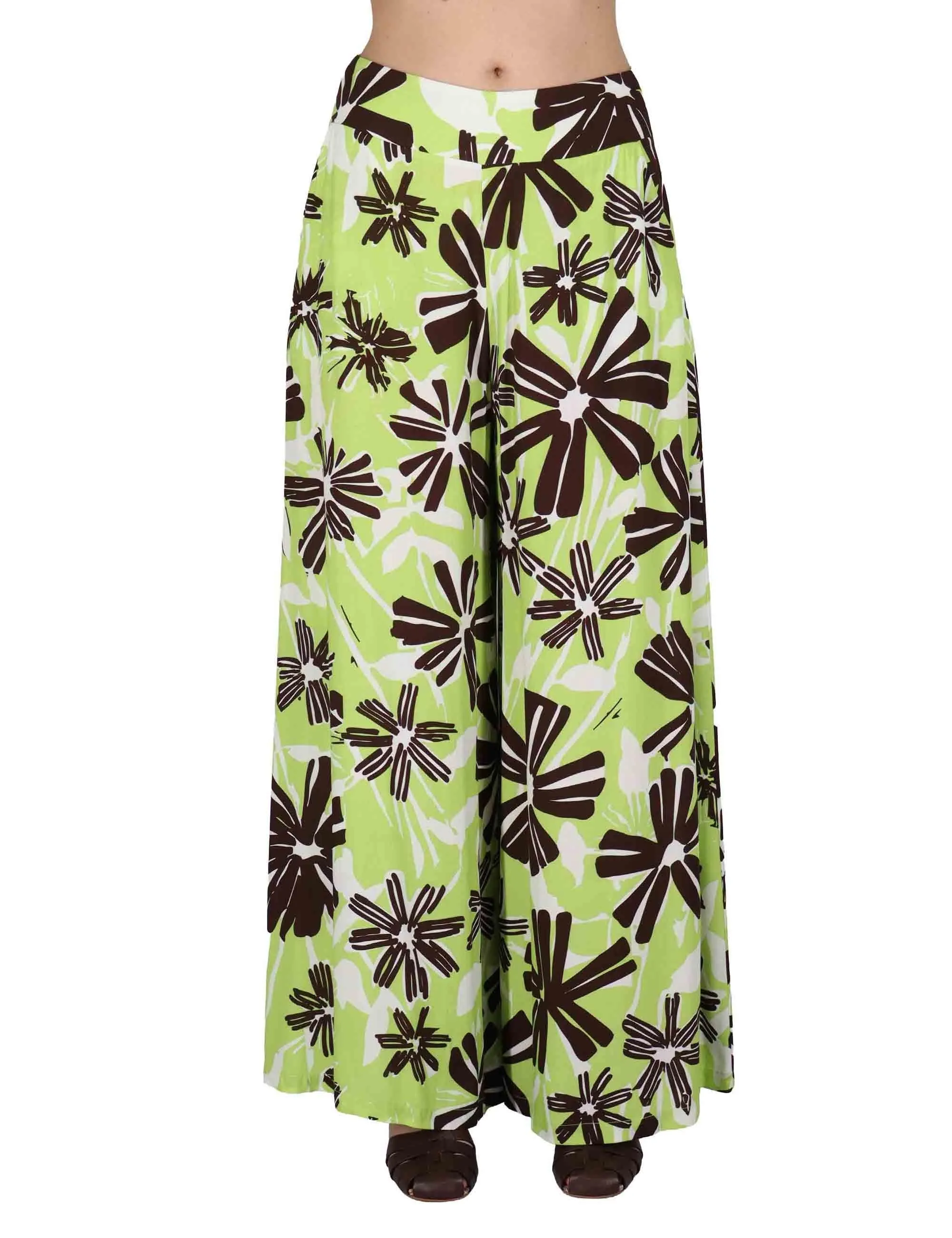 Pantaloni Palazzo Trousers in viscosa verde floreal Donna JABPN0001-F1090-1244 7046 sold by Spatarella product image thumbnail 2