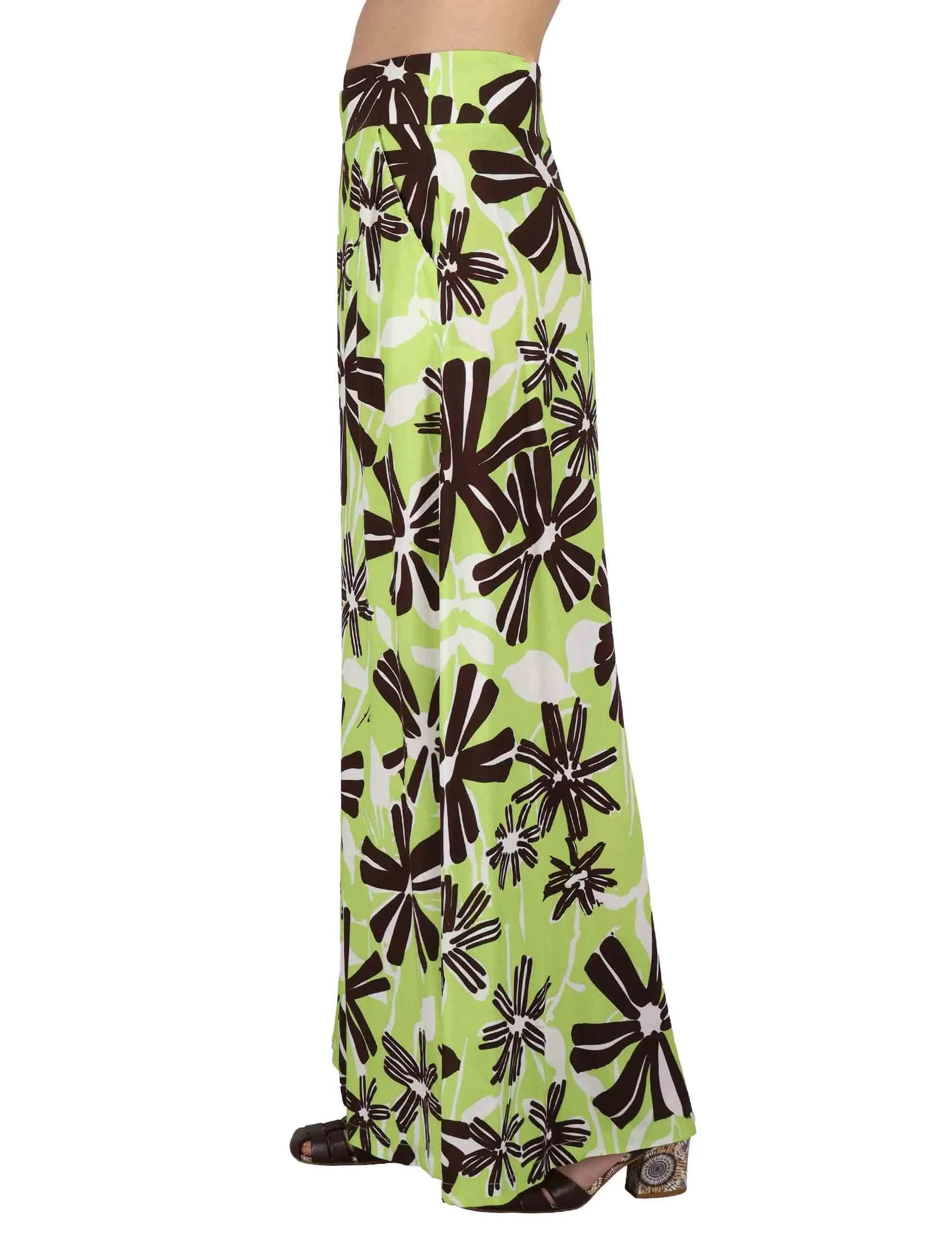 Pantaloni Palazzo Trousers in viscosa verde floreal Donna JABPN0001-F1090-1244 7046 sold by Spatarella product image thumbnail 3
