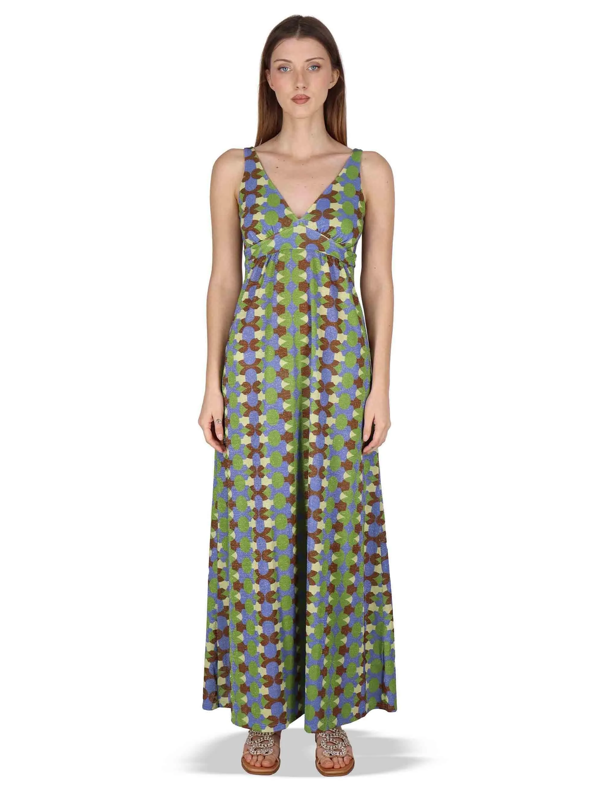 Abiti Empire Dress in jersey stampato turchese Donna JABAB0001-F1505-1261 6090 sold by Spatarella product image thumbnail 4